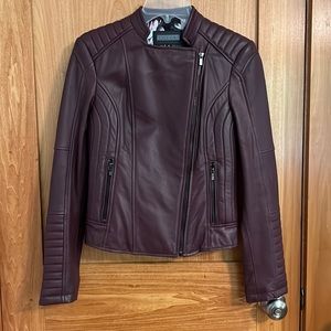 Black Rivet Maroon Leather Jacket, XS
